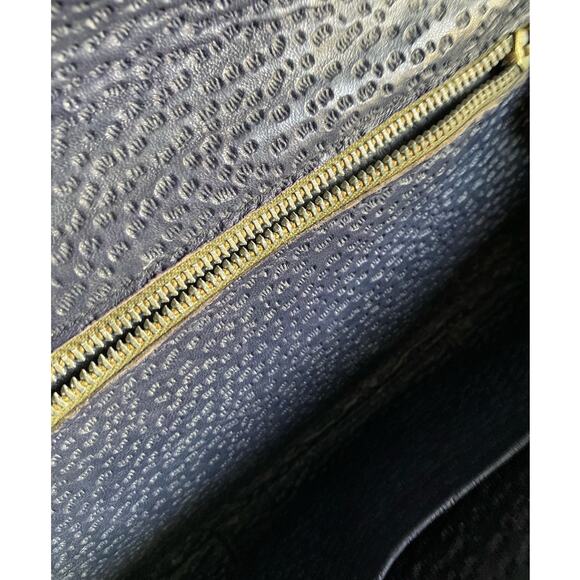 Vintage tooled leather clutch/large leather clutch /tooled leaf purse/70's boho - Picture 5 of 9